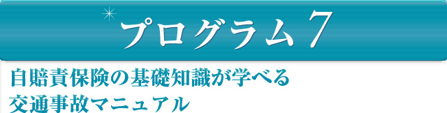 自賠責保険の基礎知識が学べる交通事故マニュアル