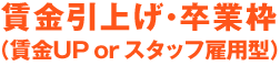 賃金引上げ・卒業枠