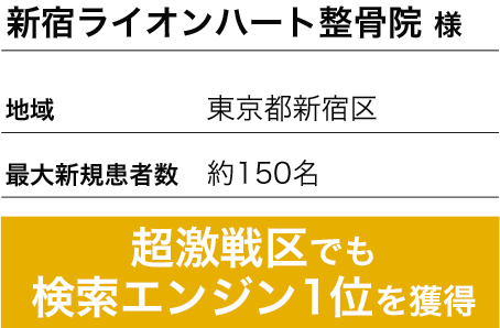 超激戦区でも検索エンジン1位を獲得