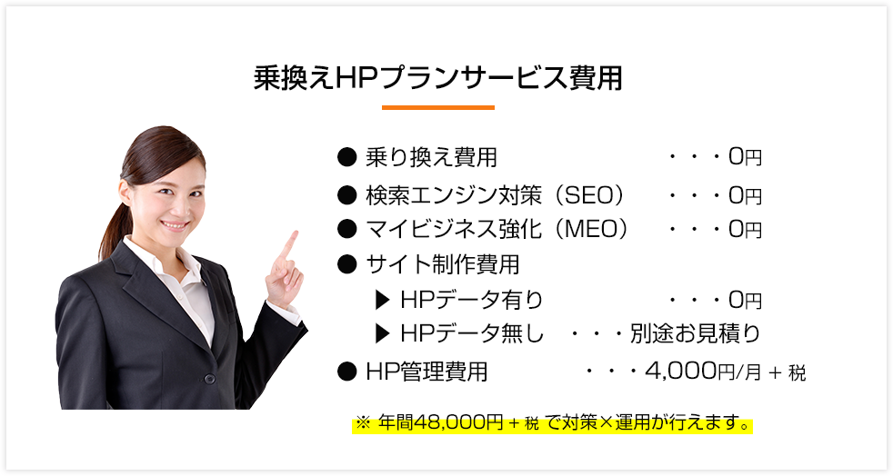 乗換えHPプランサービス費用