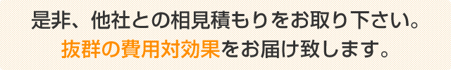 抜群の費用対効果をお届けします