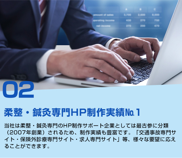 柔整・鍼灸専門HP制作実績№1